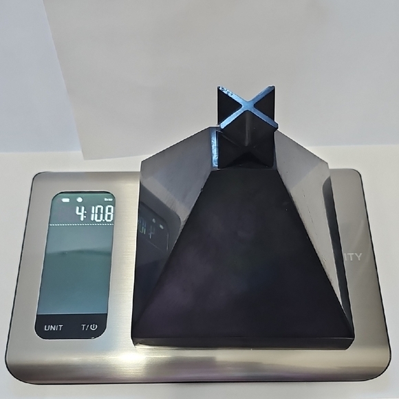 5" Merkaba Shungite Pyramid Crystal Carving - Picture 3 of 3